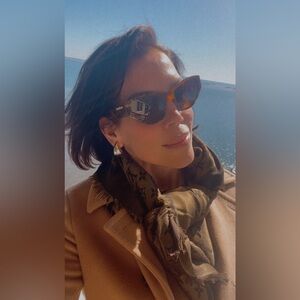 New $450 Balenciaga BB0097S cat eye logo all over sunglasses case